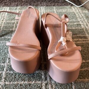 Bamboo Blush Pink Platform Sandals